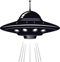 AI generated Silhouette flaying UFO black color only vector