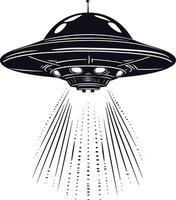 AI generated Silhouette flaying UFO black color only vector