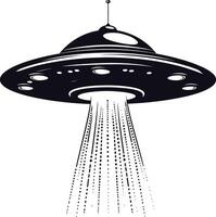 AI generated Silhouette flaying UFO black color only vector