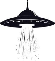 AI generated Silhouette flaying UFO black color only vector