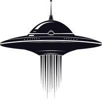 AI generated Silhouette flaying UFO black color only vector