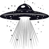 AI generated Silhouette flaying UFO black color only vector