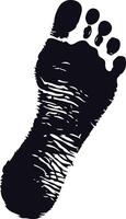 AI generated Silhouette foot print on the ground black color only vector