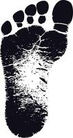 AI generated Silhouette foot print on the ground black color only vector