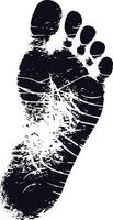 AI generated Silhouette foot print on the ground black color only vector