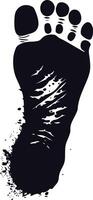 AI generated Silhouette foot print on the ground black color only vector