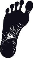 AI generated Silhouette foot print on the ground black color only vector