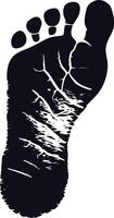 AI generated Silhouette foot print on the ground black color only vector