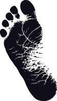 AI generated Silhouette foot print on the ground black color only vector