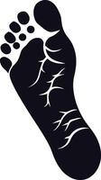 AI generated Silhouette foot print on the ground black color only vector