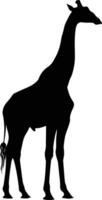 AI generated Silhouette giraffe black color only full body vector