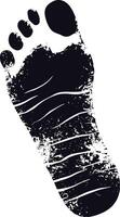 AI generated Silhouette foot print on the ground black color only vector