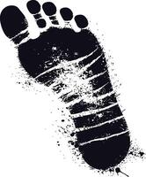 AI generated Silhouette foot print on the ground black color only vector