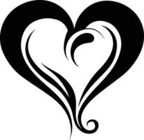 ai generado silueta corazón amor logo símbolo negro color solamente vector