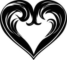 ai generado silueta corazón amor logo símbolo negro color solamente vector