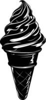 AI generated Silhouette ice cream black color only full body vector