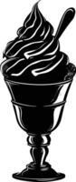 AI generated Silhouette ice cream black color only full body vector