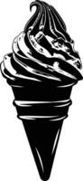 AI generated Silhouette ice cream black color only full body vector