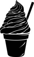 AI generated Silhouette ice cream black color only full body vector