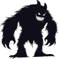 AI generated Silhouette monster black color only full body vector