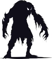 AI generated Silhouette monster black color only full body vector