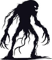 AI generated Silhouette monster black color only full body vector