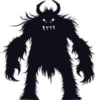 AI generated Silhouette monster black color only full body vector