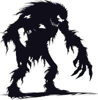 AI generated Silhouette monster black color only full body vector