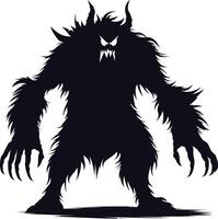 AI generated Silhouette monster black color only full body vector