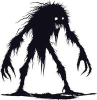 AI generated Silhouette monster black color only full body vector