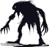 AI generated Silhouette monster black color only full body vector