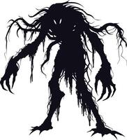 AI generated Silhouette monster black color only full body vector