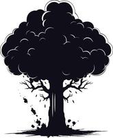 AI generated Silhouette nuclear explosion black color only vector