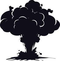 AI generated Silhouette nuclear explosion black color only vector