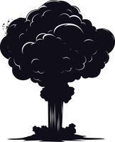 AI generated Silhouette nuclear explosion black color only vector