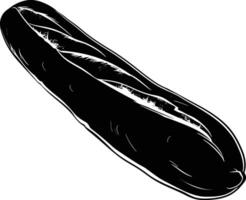 AI generated Silhouette bread baguette black color only vector