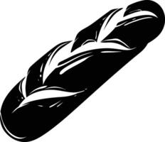 AI generated Silhouette bread baguette black color only vector