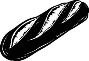 AI generated Silhouette bread baguette black color only vector