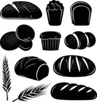 AI generated Silhouette bread black color only vector
