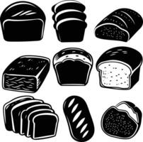 AI generated Silhouette bread black color only vector