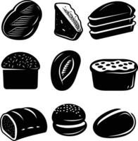 AI generated Silhouette bread black color only vector