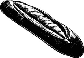 AI generated Silhouette bread baguette black color only vector