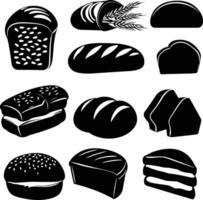 AI generated Silhouette bread black color only vector