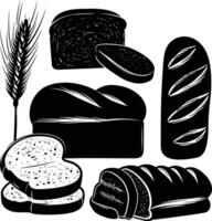 AI generated Silhouette bread black color only vector