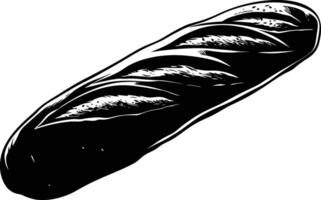 AI generated Silhouette bread baguette black color only vector