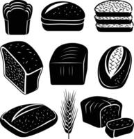 AI generated Silhouette bread black color only vector