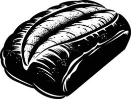 AI generated Silhouette bread sourdough black color only vector