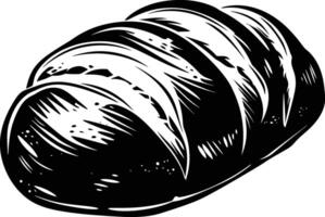 ai generado silueta un pan de masa fermentada negro color solamente vector