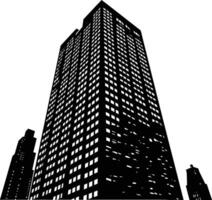 AI generated Silhouette building black color only full body vector