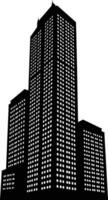 ai generado silueta edificio negro color solamente lleno cuerpo vector